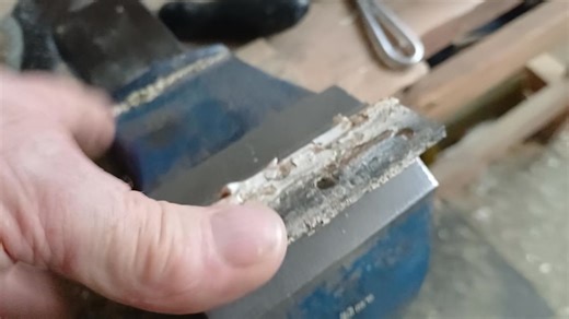 A hinge from a house apparently built in 1908. 117 years of repeated painting has taken its toll, and the hinge is no longer working very well ... 1/2 | The Door Restorer