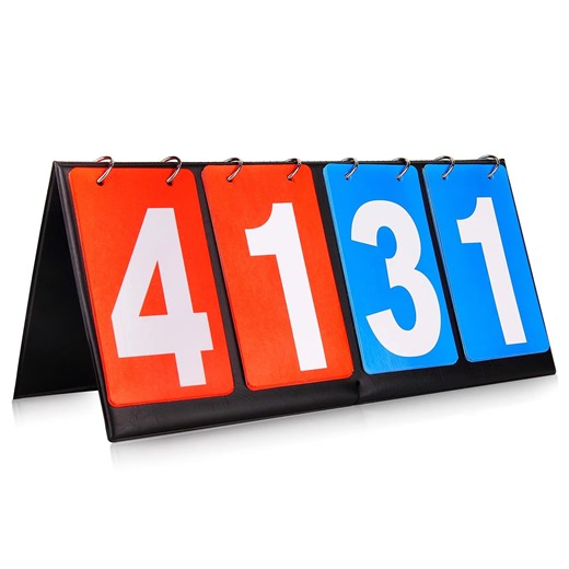 Arroyner 4 Digit Portable Scoreboard, Flip Sports Tabletop Score Keeper Marker for Basketball Football Tennis Baseball Volleyball Table Tennis
