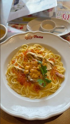 ジョリーパスタ ウニのクリームソース(大盛) いくら追加 Jolly-Pasta Spaghetti with sea ​​urchin cream