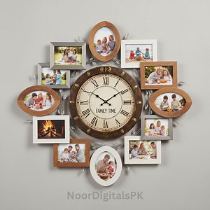 Family Time Wall Clock Photo Frame Design | Personalized Clock | Modern Home Decor Inspiration - Etsy