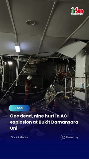 13 Jan 2026: A blast from an air-conditioning compressor at a private university in Bukit Damansara killed a 24-year-old contractor and injured nine others on Monday (Jan 12). The explosion, which damaged parts of the building, occurred near a fourth-floor cafeteria. Firefighters and Hazmat teams later declared the area safe as investigations continued. Click the link in bio @theSundaily to read the full story #theSun #theSunMY #BukitDamansara #KLIncident #CampusSafety