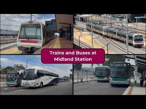 Trains and Buses at Midland Station