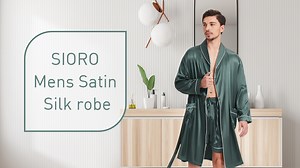 Watch silk satin mens bathrobe kimono lightweight summer robe on Amazon Live