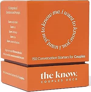 The Know Collection Couples Deck, 150 Thoughtful Conversation Starters and Questions for Date Night, Fun Card Game for Couples, Anniversary and Wedding Gift for Him and Her
