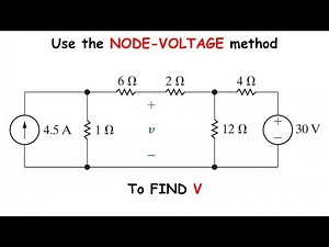 Use the NODE-VOLTAGE METHOD to find v in the circuit [NILSSON PROBLEM 4.7]