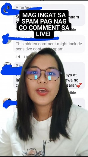 14K views · 1.1K reactions | mag ingat sa spam pag nag co comment sa live. #SPAM #howtoavoidspam #spamviolation #adsonreelsmonetization #adsonreels #fbreels #tips #tutorials #liveadsmonetization #LIVEADS | Ms Sarah | Facebook