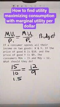 How to find utility maximizing consumption with marginal utility per dollar #marginalutility