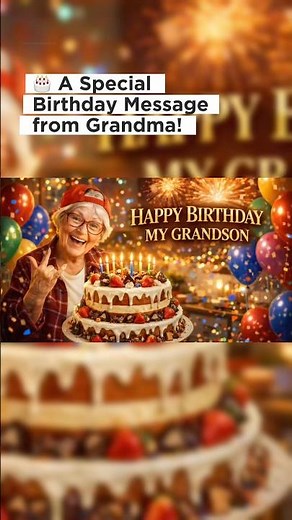 Grandma’s Funny Birthday Message 🎂 Happy Birthday Grandson! #Shorts