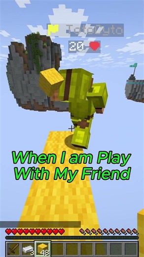 Playing With Rendom Player vs Playing With My Friend 😂 (Expectation vs Reality) #minecraft