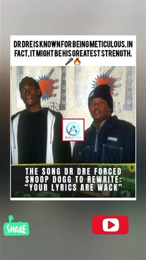 DR. DRE TOLD SNOOP DOGG HIS LYRICS WERE WACK?! 🎤🤯 The Truth Behind Their Studio Sessions!#shorts