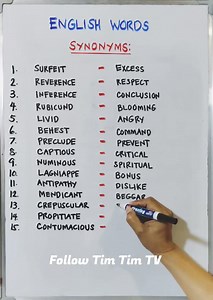 English Words: Synonyms: Surfeit https://youtube.com/@timtimtv1125 | Tim Tim TV