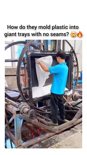 Engineering Gadgets on Instagram: "🚨 Hot plastic + spinning molds = perfectly shaped aquaculture trays! This is the rotomolding process, where powdered plastic is heated and rotated inside a mold to create strong, seamless products—like the trays used in fish farming and aquaculture. 🐟⚡ #rotomolding #plasticmanufacturing #aquaculture #plasticmolding #IndustrialProcess #engineeringmarvel #manufacturing #factorylife #innovation #megaprojects #engineeringlife #IndustrialDesign #plasticproduction