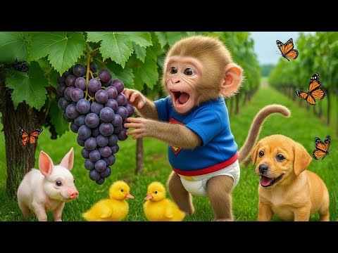 Monkey NaNa Grape Harvest Turn Into Chaos as Thief Destroys His Vines... But His Genius Move Saves