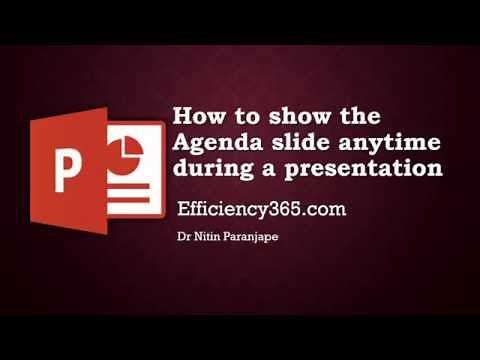 Powerpoint Magic Trick: How to Create and Show Agenda Slide From Any Slide During a Presentation