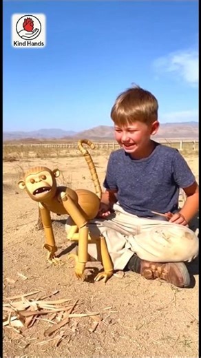 Magical Bamboo Monkey Comes to Life – Heartwarming Boy & Monkey Moment | Kind Hands