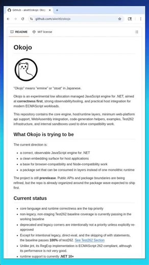Okojo: A Fast, Low-Allocation JavaScript Engine for .NET