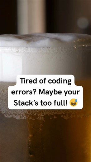 Algorithms Made Easy on Instagram: "Tired of your code crashing? 💥 You probably just met the Stack Overflow. [Series: Part 7/10] Imagine stacking plates endlessly. Eventually, they crash. That’s a Stack Overflow. It happens when you push too much data (or infinite recursion) into memory without popping it off. 👇 Comment "YES" if you’ve ever crashed your code with an infinite loop! #stackoverflow #debugging #codingfails #datastructures #stack #programming #developerproblems #computerscience #te