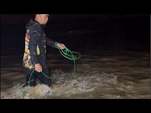Night net fishing
