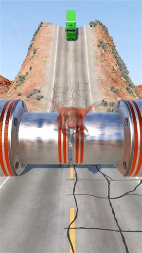 Colourful Cargo Trucks vs Bollards Crush Ep - 59 BeamNGDrive #ytshorts #beamngdrive #gaming