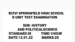 II UT PAPER HISTORY AND POLITICAL SCIENCE - History - Subjective Test - Teachmint