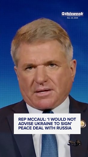 18K views · 714 reactions | GOP Rep. McCaul told Martha Raddatz that he would advise against Ukraine signing the peace proposal that President Trump has offered to end its war with Russia. “They can't sign an agreement like the Budapest and then allow Russia to invade again." https://abcnews.link/n4hvnQp | ABC News Politics | Facebook