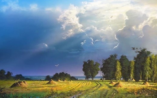 Yushkevich Victor / 写实风景画~雨后的夏日场景