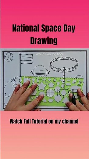 National Space Day Drawing easy |National Space Day Poster | Viksit Bharat 2047 Drawing| Easy Poster