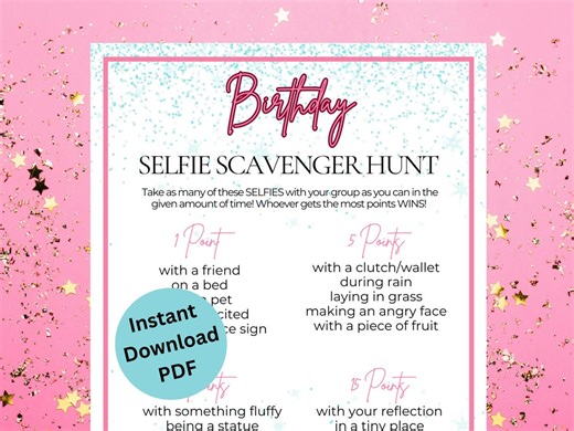 Printable Teen Slumber Party Games | Selfie Scavenger Hunt | Sleepover Activities - Etsy