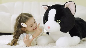 IKASA Giant Cat Tuxedo Stuffed Animal Plush Toy,Big Large Jumbo Soft Toys,30" Cute Huge Size Fluffy Plushy Fat Oversized Plushie,Gifts for Kids