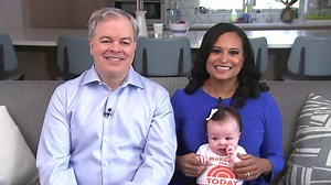 Kristen Welker and her husband and their new baby visit TODAY