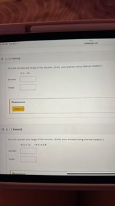 Find the domain and range of the function. (Enter your answers ... | Filo