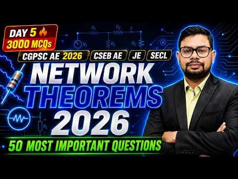 ⚡ Network Theorems 2026 | Thevenin + Norton + Maximum Power Transfer + 2026 pattern mcqs + pyqs |