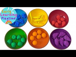 Learn Colors | Numbers | Sorting & Patterns | Fruit Names | Play Based Preschool Educational Video