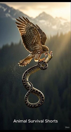 Eagle vs Python 🦅🐍 | Battle in the Sky for Survival! #shorts