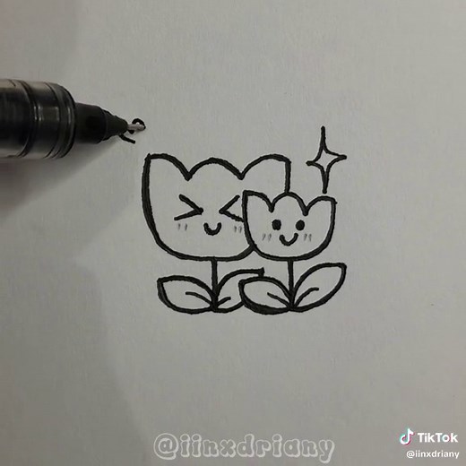 Tutorial Gambar Bunga Simple Aesthetic