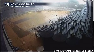 16K views · 204 reactions | NEW FOOTAGE: Recently released security cam footage from Jacksboro Elementary in Texas shows how powerful this tornado was completely knocking down one of the gym walls. #TXwx #Jacksboro #Tornado video courtesy: Jacksboro ISD | WeatherNation | Facebook