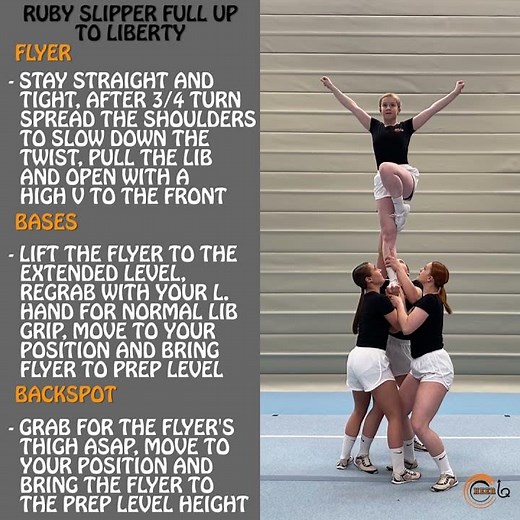 Ruby slipper full up to liberty instructional video - cheerleading group stunts