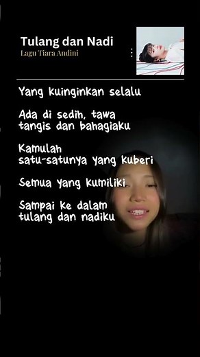 Lirik Lagu | Tulang dan Nadi - Tiara Andini #liriklagu #trendingshorts