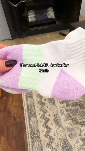 Hanes 6-PACK Socks for Girls, Ankle — Absolute Active — Cushioned, Heel Shield Comfort #socksforkids