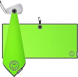 Ghost Golf Magnetic Towel (Caddie) - Premium Ultra-Absorbent Microfiber Golf Towel with Magnet for Golf Carts or Clubs - 18" x 40" Golfing Gear - Waffle Weave Pattern (Neon Pink)