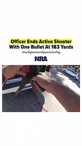 Happy Law Enforcement Appreciation Day! Today and every day, the NRA backs the blue. NRA has trained more than 55,000 law enforcement firearm instructors and has over 11,000 active certified instructors helping keep our communities safe. This viral video from 2022 shows Tacoma, WA Officer Christopher Munn eliminating an active shooter at 183 yards. | NRA Institute for Legislative Action