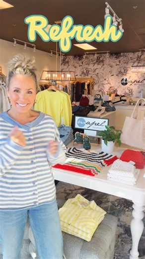 Mapel Boutique | Your Local Boutique on Instagram: "A front-table refresh that feels like sunshine ☀️ Bright, happy styles to lift your mood- rain or shine!"