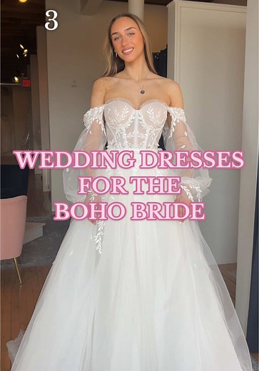 Bon Bon Belle Bridal (@bonbonbellebridal) - Boho wedding dresses for our brides dreaming of soft laces, unique patterns, and a whole lot of whimsy! 🌸🌾💫 Tag your bestie to see if they can guess your favorite dress! Dresses available at Bon Bon Belle - Burlington 💌 #Weddingdressshopping #weddingdress #2025bride #bonbonbelle #wibride #weddingdressinspo #2026bride #bohoweddingdress #bohobride #whimsical boho wedding dress inspo, bridal shop, wedding dress trends