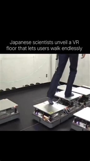 The AI Tech on Instagram: "Japan may have just solved one of virtual reality’s biggest challenges: physical space. Researchers at the University of Tsukuba have developed CirculaFloor, a system made up of robotic tiles that lets users walk continuously in VR while staying in one physical spot. Each tile senses foot placement, shifts beneath the user, and subtly repositions itself ahead of the next step—gently steering the walker back toward the center in real time. The experience creates the con