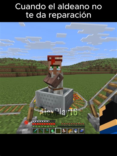 Cuando el Aldeano no te da Reparación🥵 #minecraft #minecraftmemes #minecraftbedrock #minecraftjava #AlexPlay16