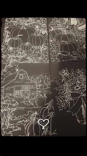 Fall Harvest Scratch Art Coloring Pages – Pumpkins, Barn, Sunflowers & Autumn Scenes - Etsy