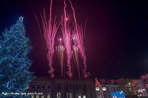 Spectacular Christmas lights switch-on lights up Stafford town centre