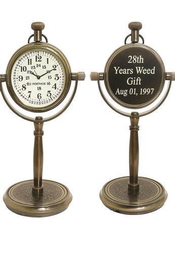 Personalized 28th Anniversary Desk Clock Double Sided Bronze Timepiece With Engraved Tally Marks Custom Wedding Anniversary Keepsake Couple - Etsy