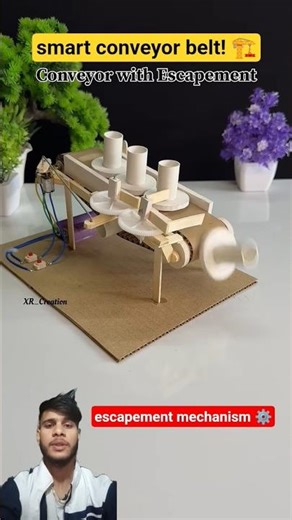 How to make conveyor, | conveyor with escapement mechanism with dcmotor