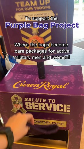 Are those Crown Royal bags piling up? We’ll take them off your hands. Enter stop by any ABC store to donate your crown royal bags and support a Purple Bag Project. The project partners with @PFH | care package ideas to turn your donated crown royal bags into care packages for active American military heroes around the world. 💜 #crownroyal #purplebagproject #crownroyalbags #crownroyalapple